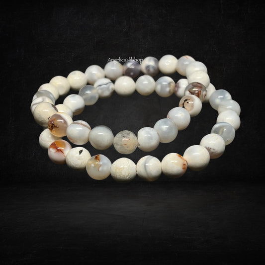 White Orca Agate Bracelet (8MM)