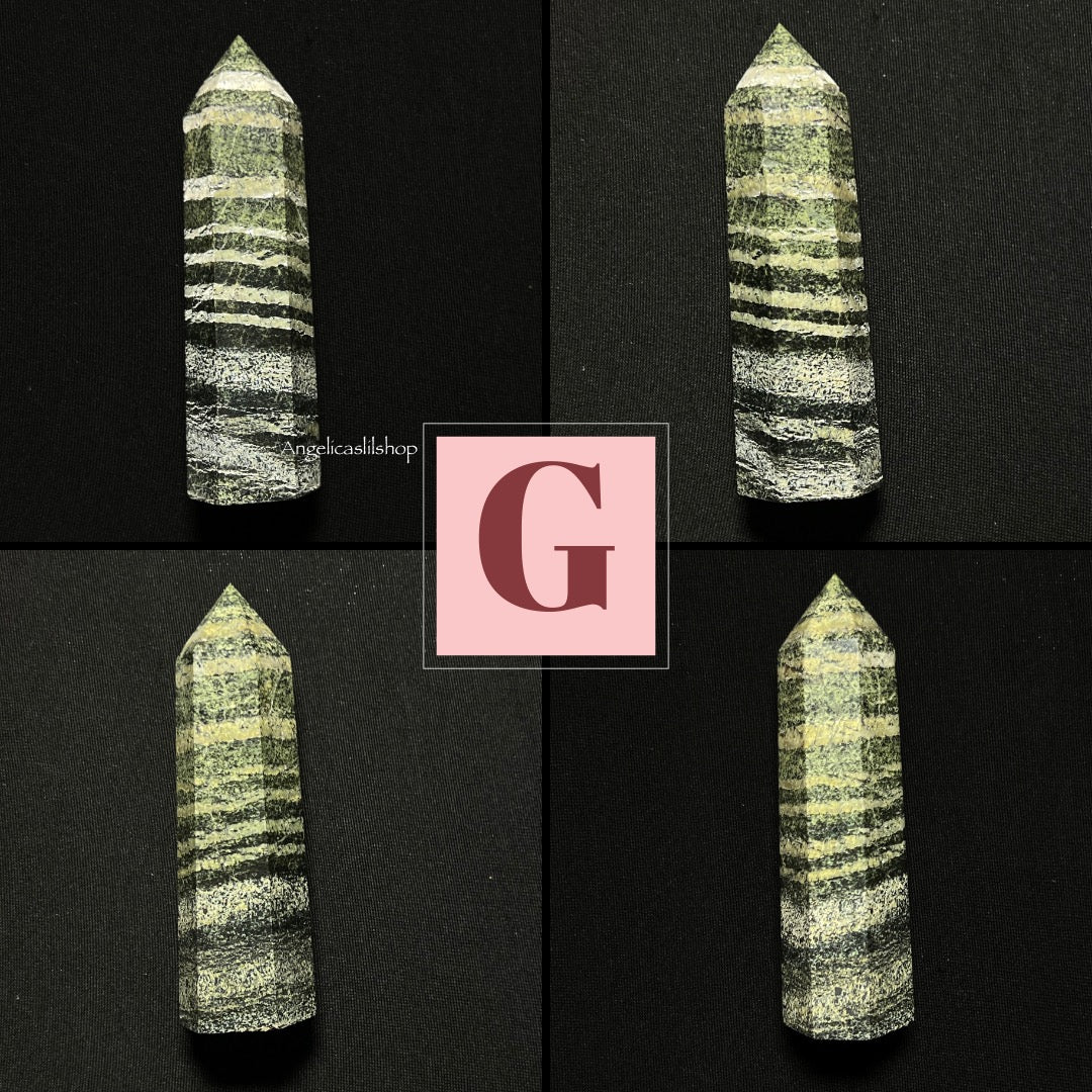 Green Zebra Jasper Tower