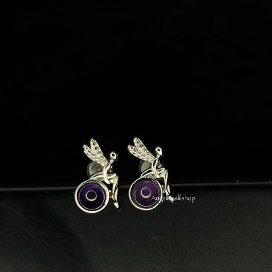 S925 Amethyst Fairy Earring