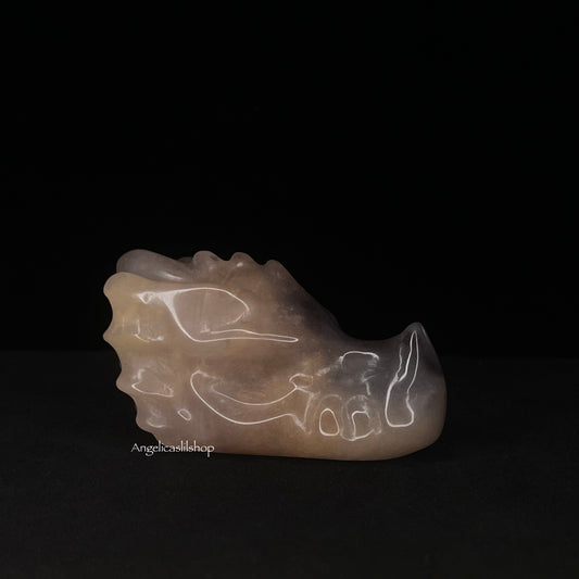 Dragon Head- Agate Carving "D"