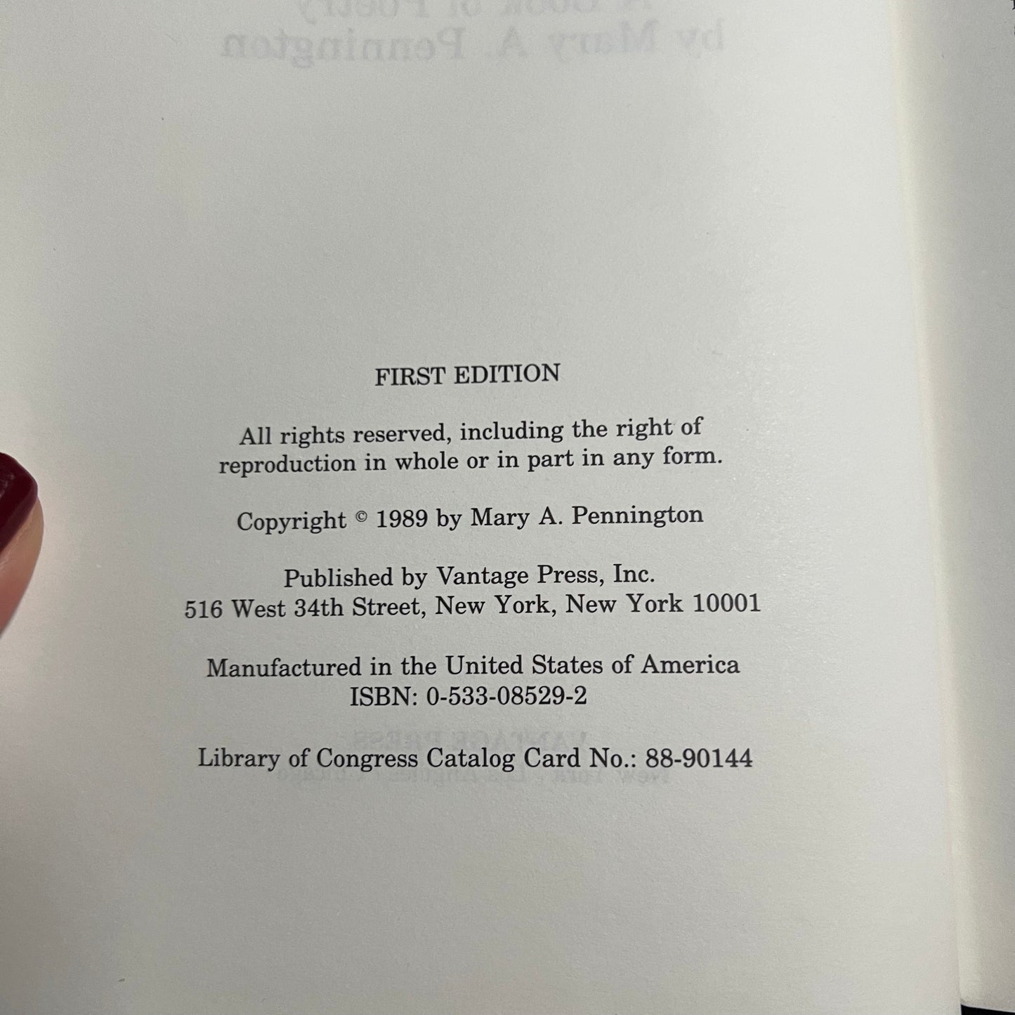 Sueños de ayer y esperanzas para el mañana por Mary A. Pennington *Firmado*