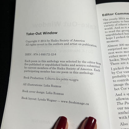 Take-out Window: Haiku Society of America 2014 Members' Anthology By Gary R. Hotham