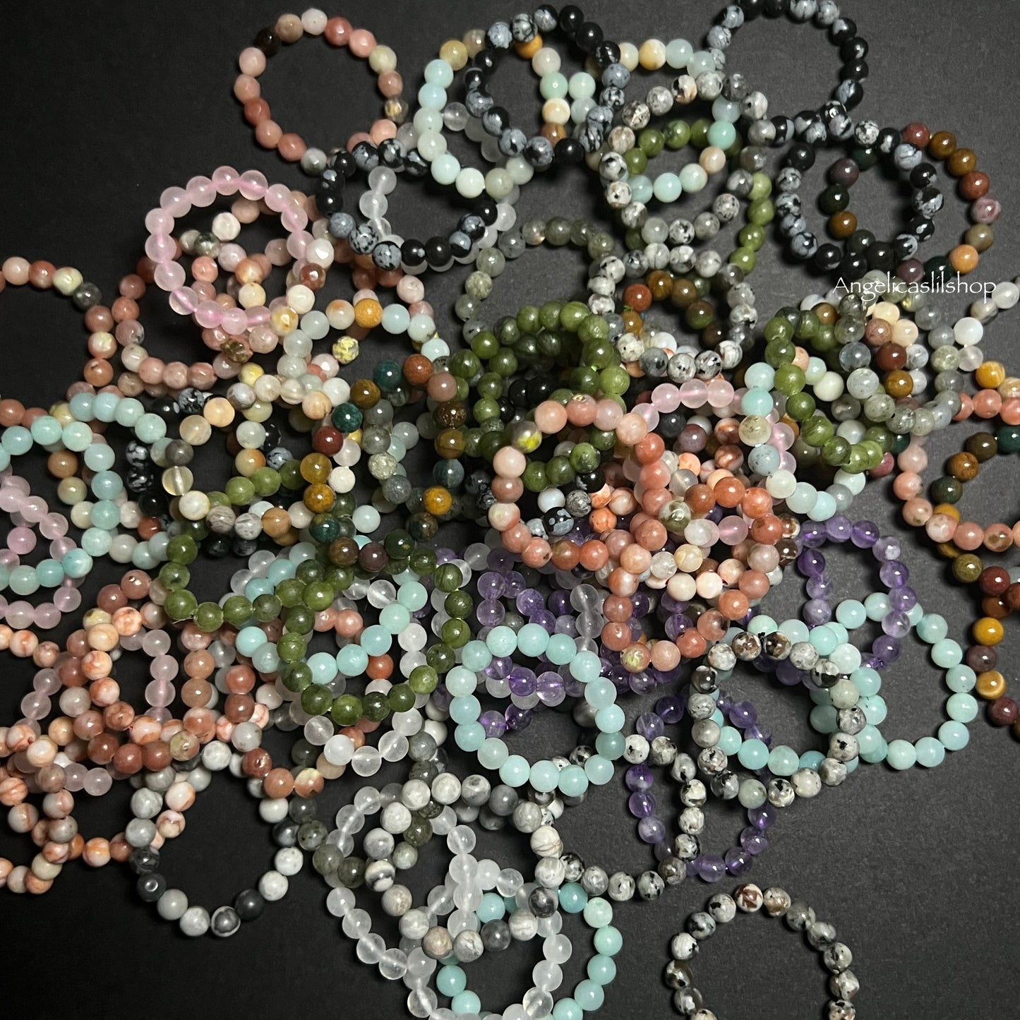 Crystal Bead Stretchy Rings