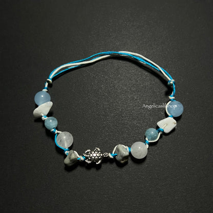 Adjustable Blue Turtle Bracelet