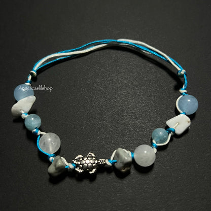 Adjustable Blue Turtle Bracelet