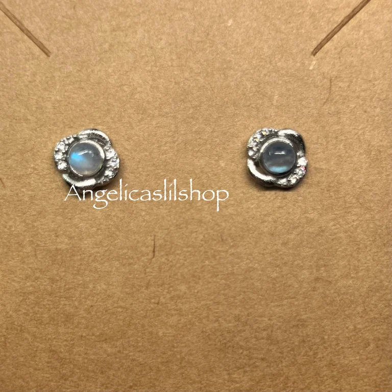 S925 Labradorite Flower Earring