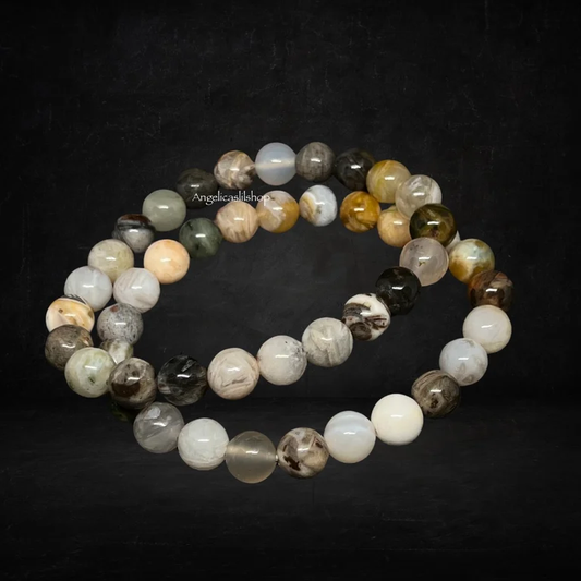 Bamboo Leaf Agate Bracelet (8MM)