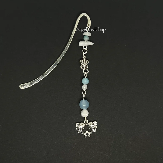 Blue Moonstone Double Fish Bookmark