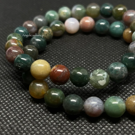 Indian Moss Agate Bracelet (8MM)