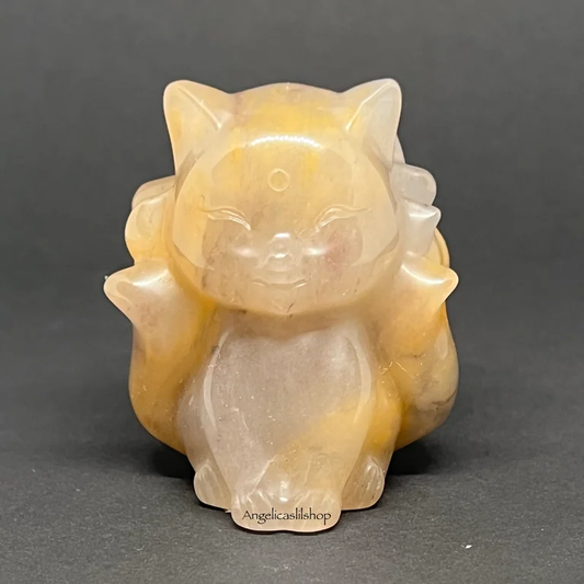 Nine (9) Tailed Fox - Agate Carving “G”