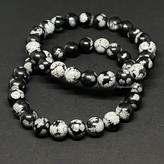 Snowflake Obsidian Bracelet (8MM)