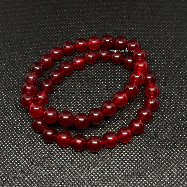 Pulsera de color rojo cereza oscuro