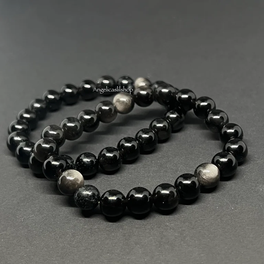 Silver Sheen Obsidian Bracelet (8MM)