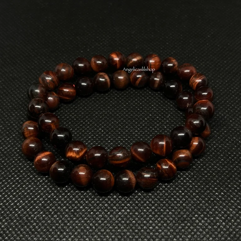 Pulsera de ojo de tigre rojo (8 mm)