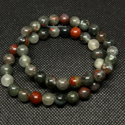 Pulsera de piedra de sangre africana (8 mm)