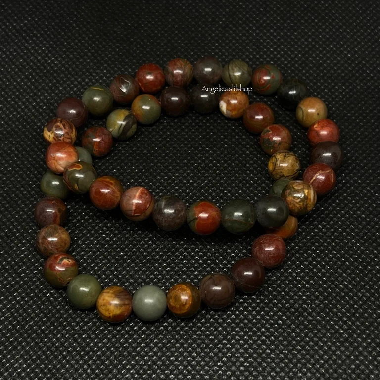 Pulsera de jaspe de arroyo rojo (8 mm)