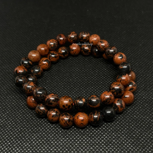 Pulsera de obsidiana caoba (8 mm)