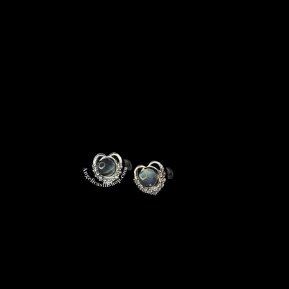 S925 Labradorite Heart Earrings