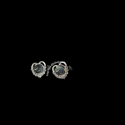 S925 Labradorite Heart Earrings