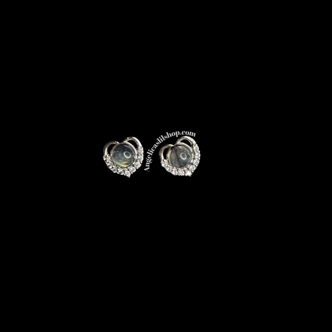 S925 Labradorite Heart Earrings