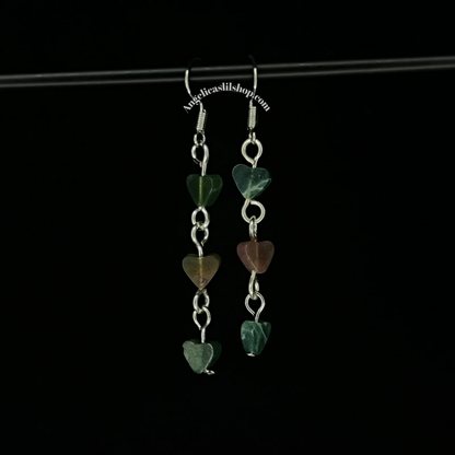 Indian Moss Agate Heart Earring